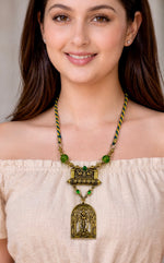 Temple Deity Double Pendant Necklace