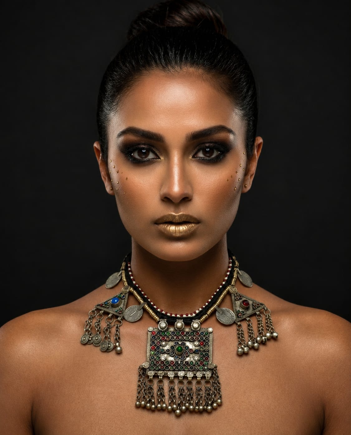 Sultana Kuchi Coin Bib Necklace
