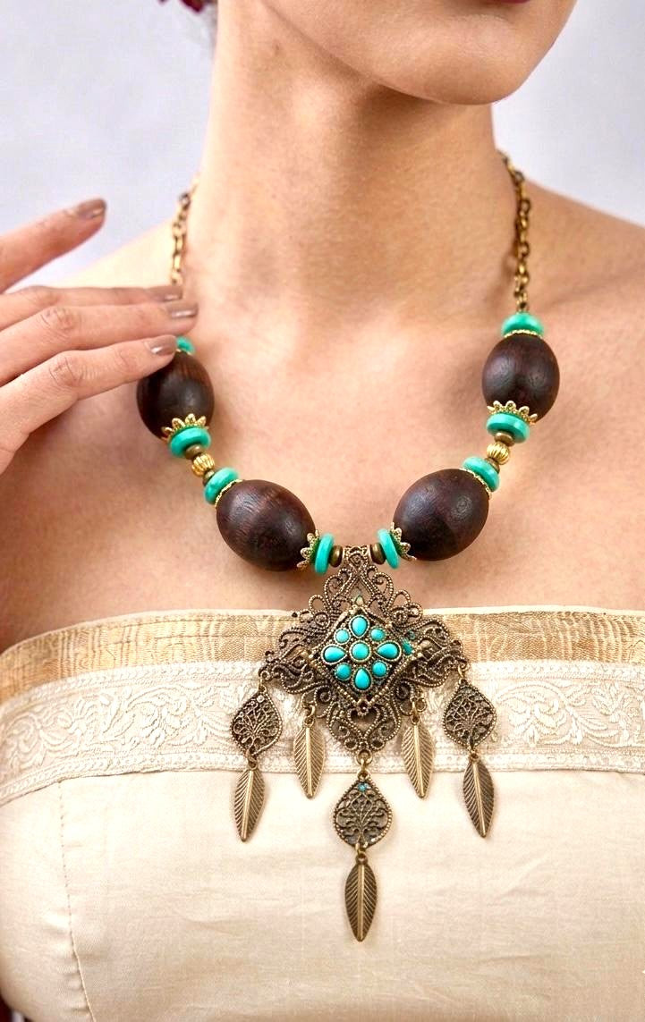 Turquoise Nomad Tribal Necklace