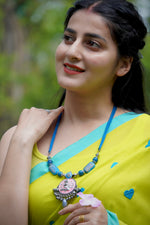 Gulabi Apsara Enamel Pendant Necklace
