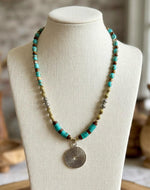 Desert Spiral Turquoise Long Necklace