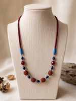 Alifiya Rudraksha & Lapis Bead Necklace