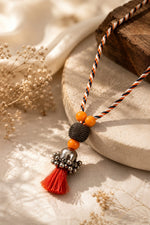 Yasmin Tricolour Cord Tassel Pendant Necklace