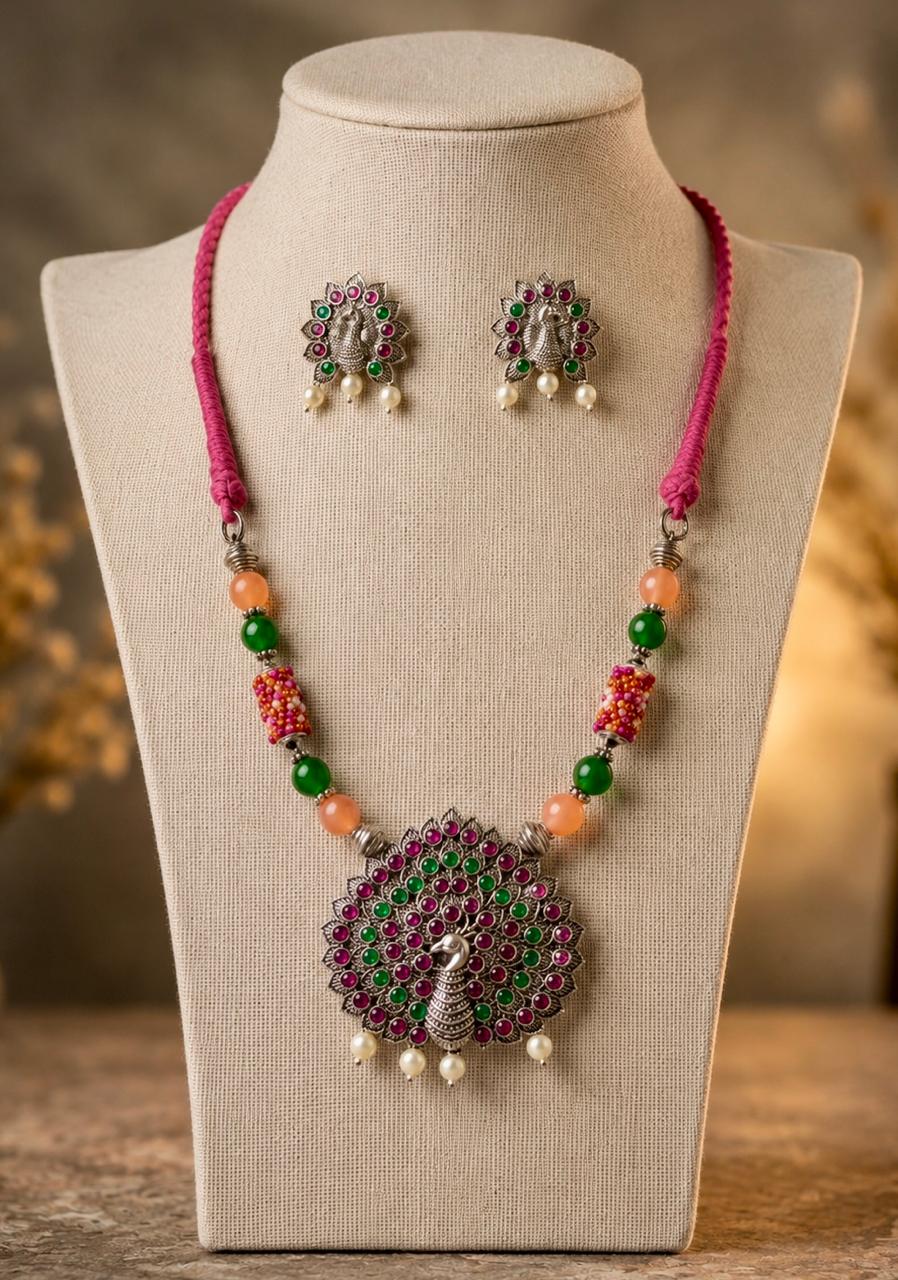 Sharmeen Kemp Peacock Pendant Necklace Set