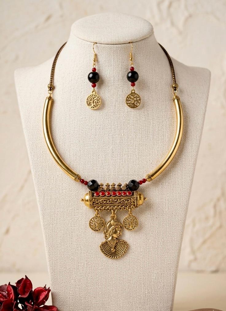Gajanan Hasli Temple Necklace