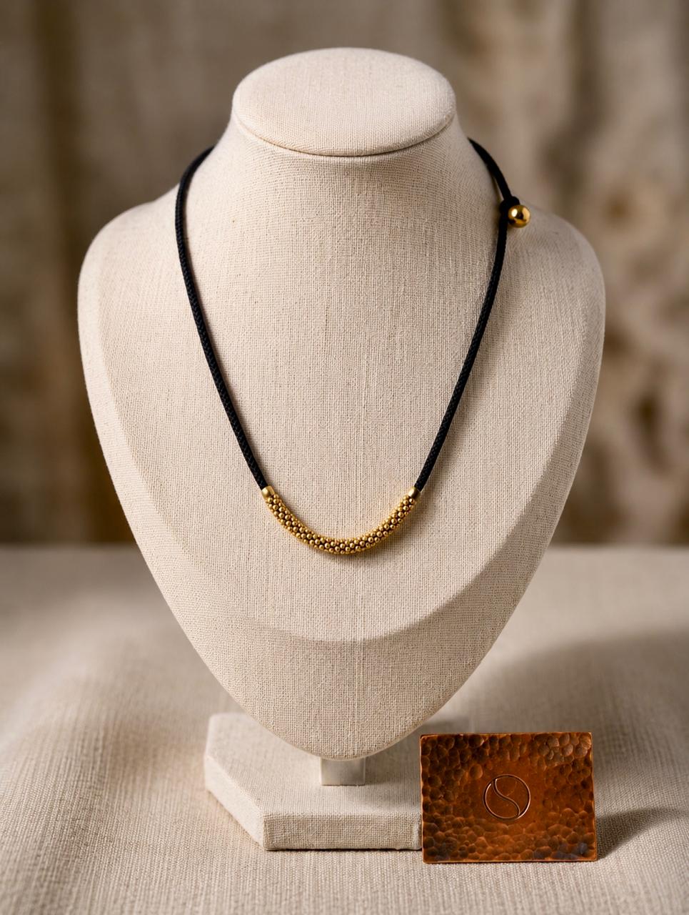 Suvarna Gold Bead Tanmaniya Necklace
