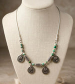 Rukhsar Rose Motif Silver Charm Necklace