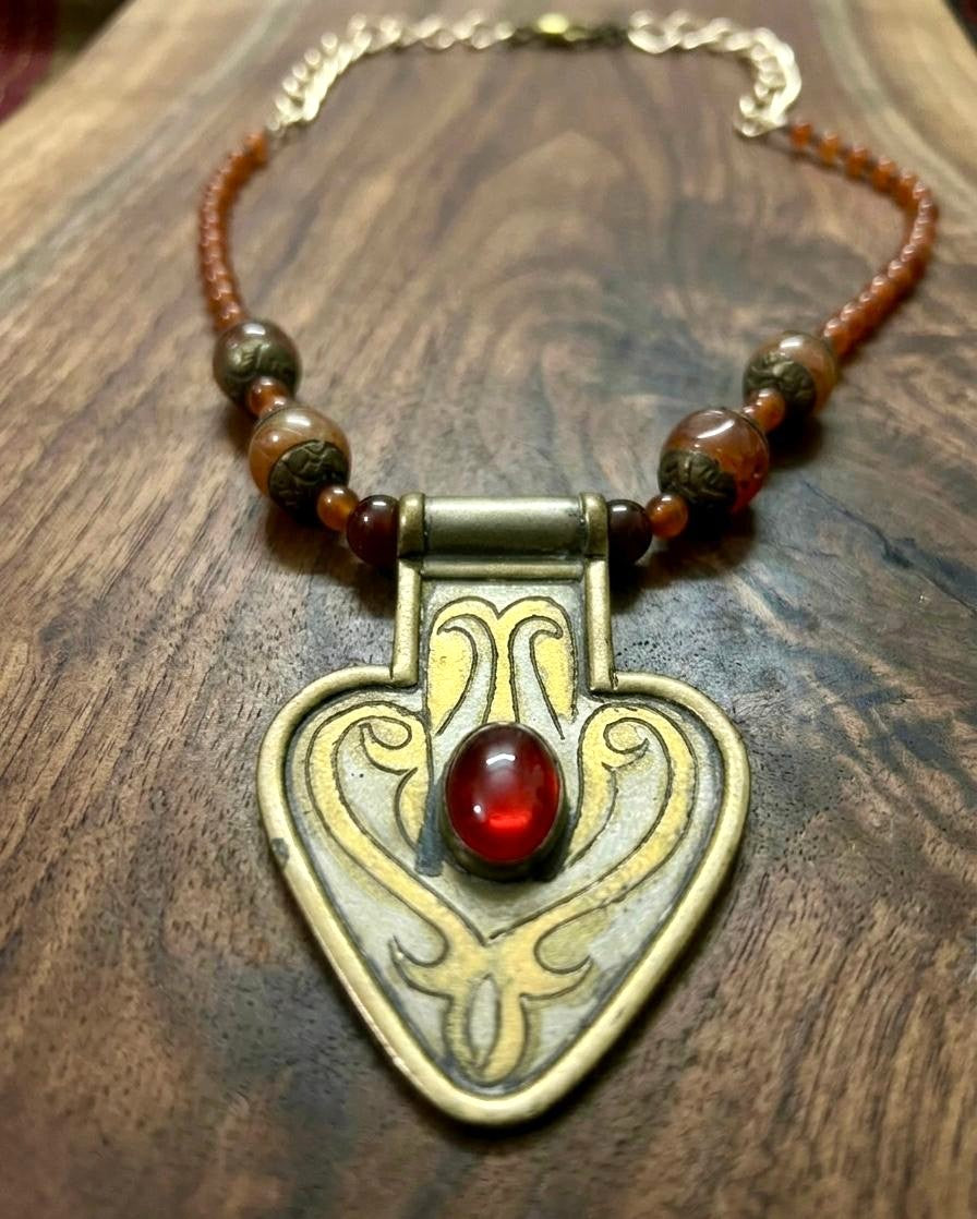 Ottoman Flame Turkish Pendant Necklace