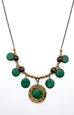 Malachite Medallion Tribal Necklace