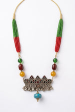 Afghan Kuchi Multicolour Ghungroo Tassel Necklace