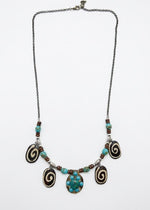 Nilgiri Spiral Turquoise Charm Necklace