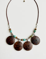 Driftwood & Turquoise Disc Necklace