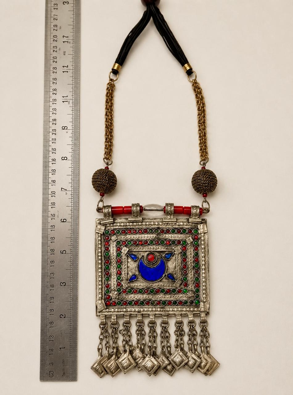 Kabul Talisman Enamelled Pendant Necklace