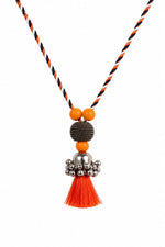 Yasmin Tricolour Cord Tassel Pendant Necklace