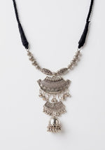 Tiered Jaali Jhumka Silver Statement Necklace