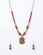 Zarina Antique Gold Buddha Pendant Necklace Set