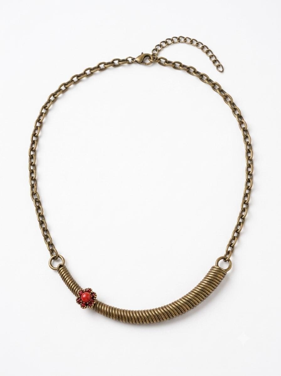 Tora Coiled Brass Collar Necklace