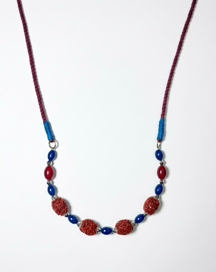 Alifiya Rudraksha & Lapis Bead Necklace
