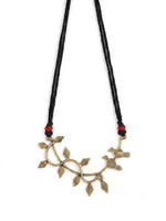 Vanya Dhokra Brass Leaf and Bird Vine Tribal Necklace for Women