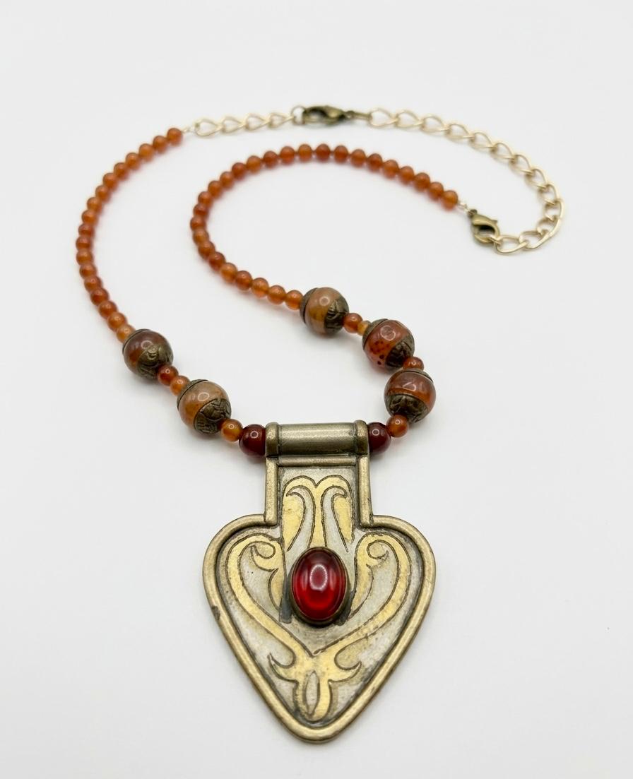 Ottoman Flame Turkish Pendant Necklace