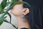 Aayat-e-Noor Sacred Geometry Oxidised Dangler Earrings — Islamic Art Boho India