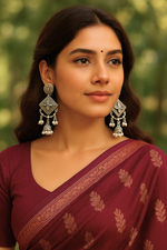 Amara Jhumkas Moti — Oxidised Brass Jhumka Earrings Pearl Drop India