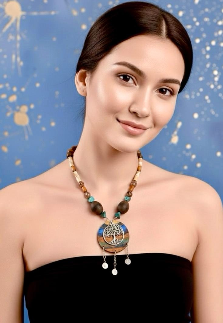 Tree Of Life Wooden Bead Tribal Necklace