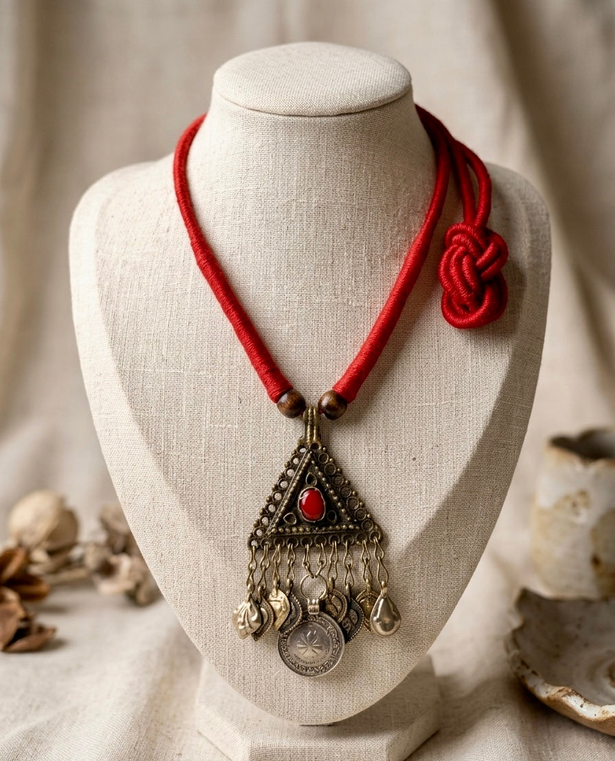 Desert Warrior Triangle Pendant Necklace