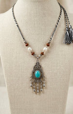 Turquoise Minar Chandelier Pendant Necklace
