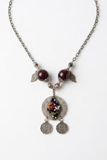 Crescent Mosaic Moon Pendant Necklace