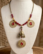 Lucky Elephant Coin Statement Necklace