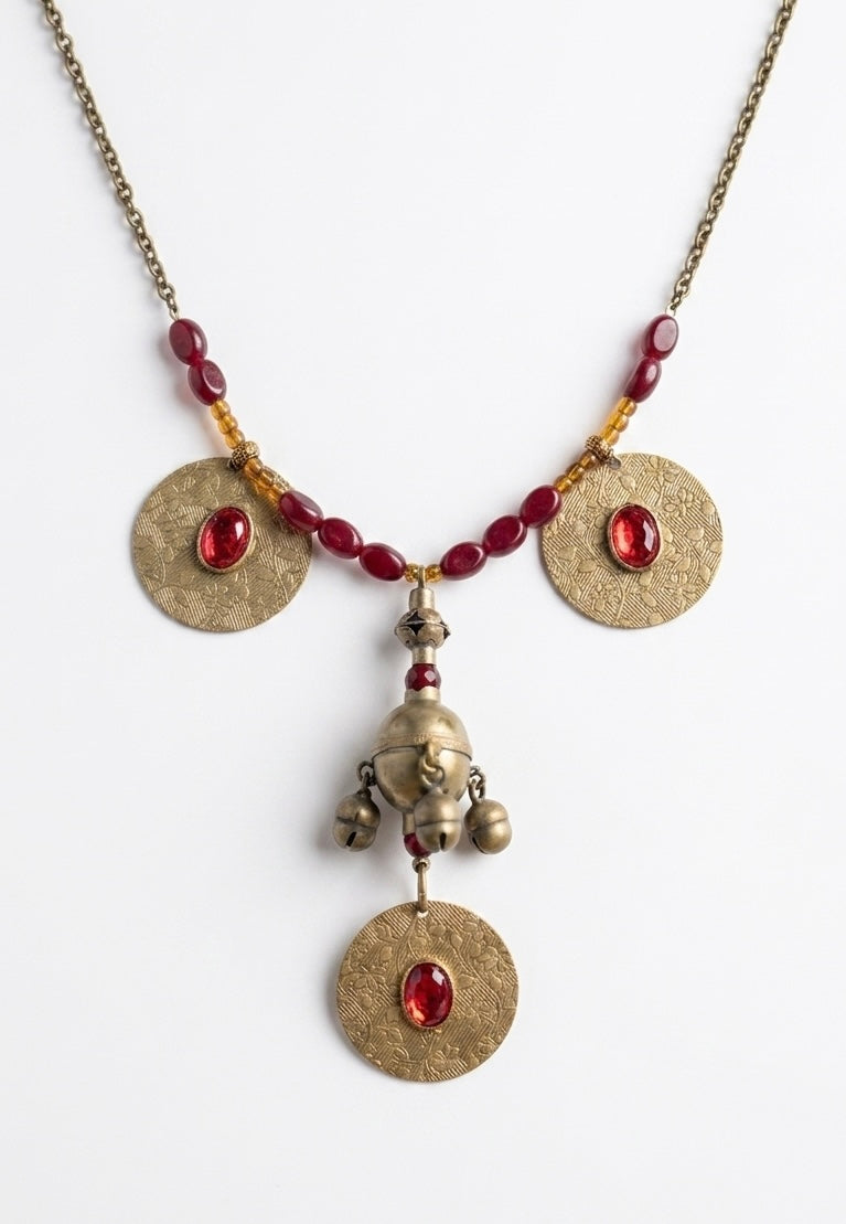 Lucky Elephant Coin Statement Necklace