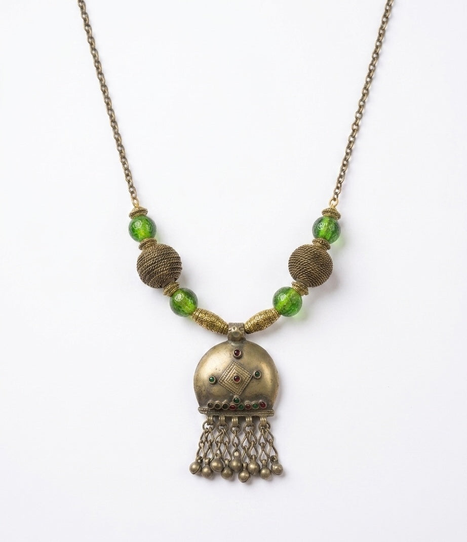 Forest Orb Dome Pendant Necklace
