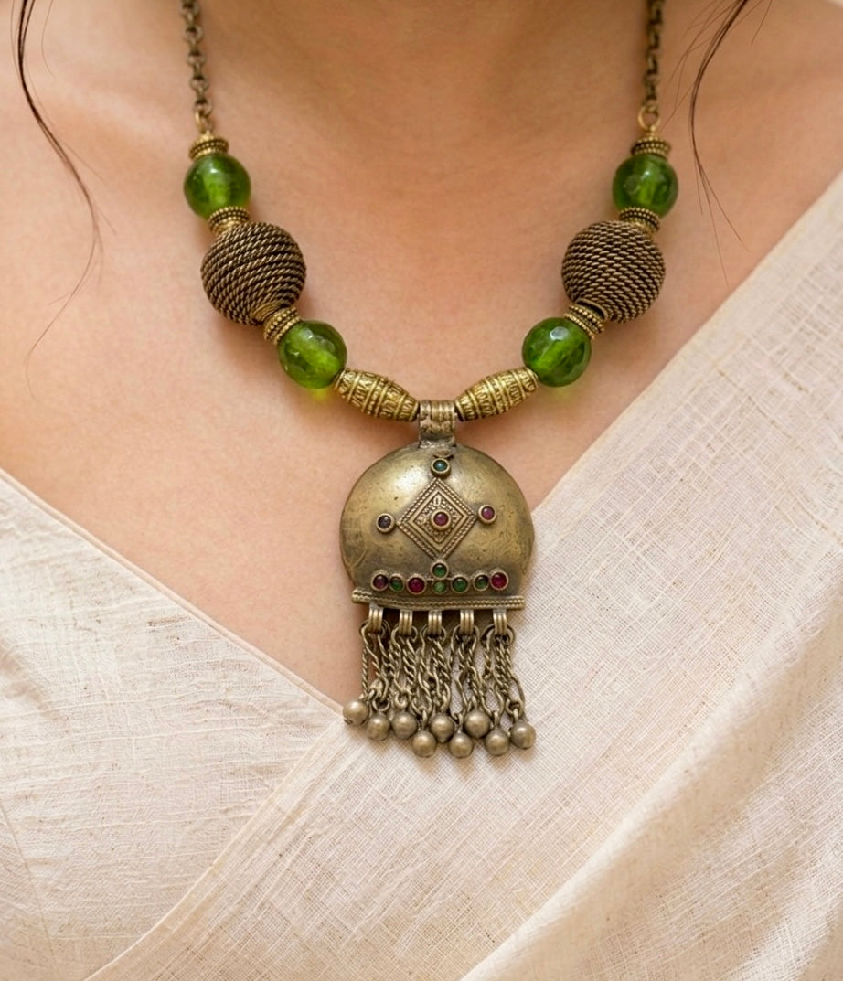 Forest Orb Dome Pendant Necklace