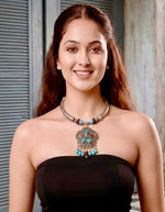 Turquoise Cross Afghan Torque Necklace