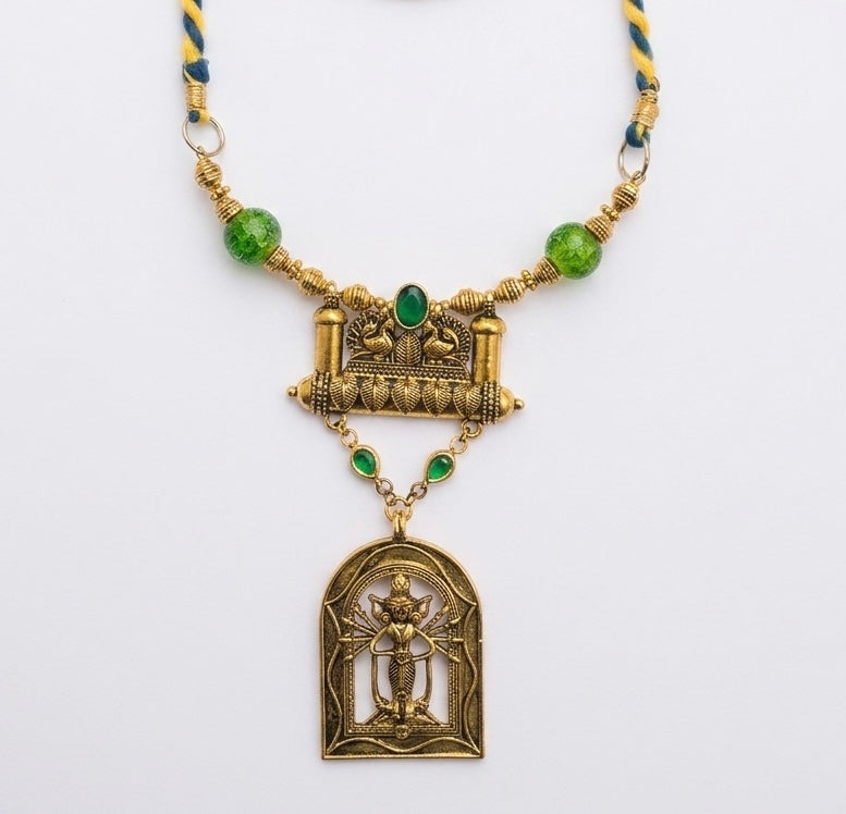 Temple Deity Double Pendant Necklace
