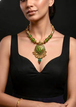 Meenakari Heart Ghungroo Pendant Necklace