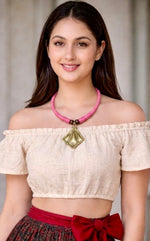 Rose Cord Diamond Pendant Necklace