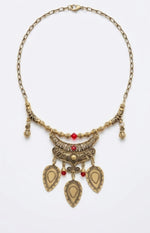 Crescent Moon Filigree Drop Necklace