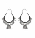 Ghungroo Hoop Oxidised Jhumkas