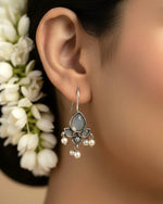 Aashna Pearl Oxidised Drop Earrings
