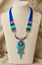 Neela Durga Turquoise Bead Pendant Necklace