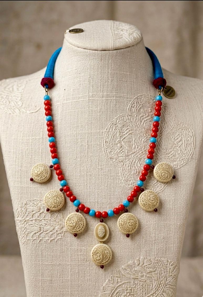 Bazaar Disc Coin Bead Necklace