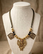 Brass Durga Shakti Triple Pendant Necklace