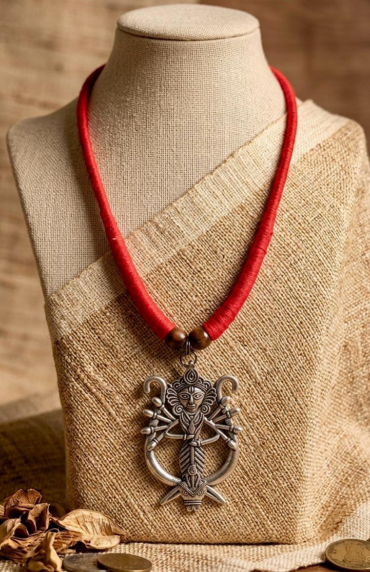 Mahakali Warrior Deity Oxidised Statement Necklace