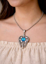 Vajra Dorje Turquoise Silver Ball Chain Necklace