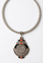 Imperial Coin Crest Silver Mesh Choker Necklace