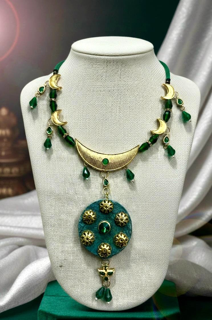 Green Moon Handcrafted Necklace