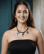 Midnight Pearl Geometry Necklace Set