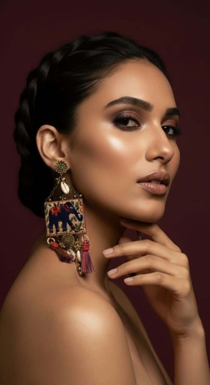 Gajraani Elephant Heritage Statement Earrings